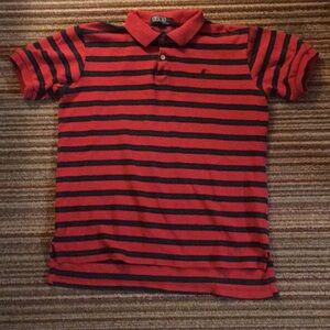 Womens Red and Black Striped Polo by Ralph Lauren Shirt